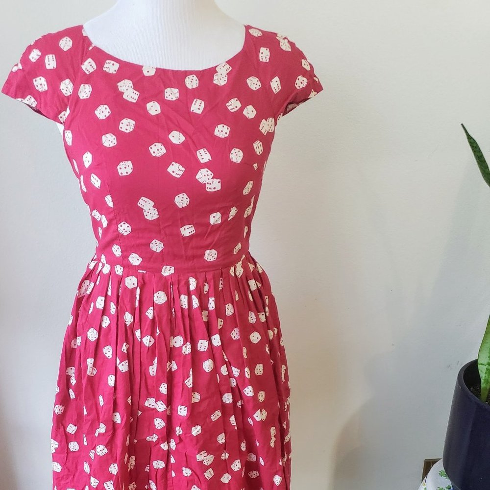 Modcloth Emily and Fin Dice Dress XS